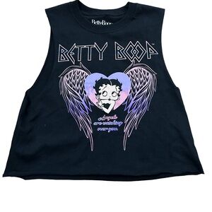 Betty Boop Angels Are Watching Over You Cut Off Sleeveless Tank Top